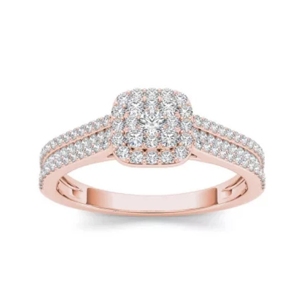 CT.T.W. Natural Diamond 10K Rose Gold Engagement Ring