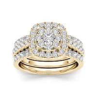 1 1/2 CT.T.W. Natural Diamond 14K Yellow Gold Bridal Ring Set