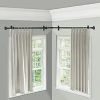 Rod Desyne Ornament Corner Window 3/4 Adjustable Curtain