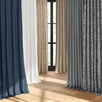 Fieldcrest Luxury Cotton Texture Jacquard Scroll Light-Filtering Rod Pocket Back Tab Single Curtain Panel