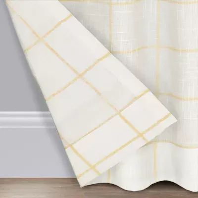 Fieldcrest Arden Windowpane Cotton Grommet Top Sheer Single Curtain Panels