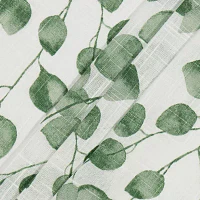 Fieldcrest Arden Botanical Leaf Cotton Grommet Top Sheer Single Curtain Panels