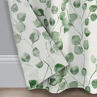 Fieldcrest Arden Botanical Leaf Cotton Grommet Top Sheer Single Curtain Panels