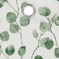 Fieldcrest Arden Botanical Leaf Cotton Grommet Top Sheer Single Curtain Panels