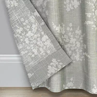 Fieldcrest Arden Tossed Bouquet Cotton Sheer Grommet Top Single Curtain Panel