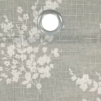 Fieldcrest Arden Tossed Bouquet Cotton Sheer Grommet Top Single Curtain Panel