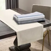 Fieldcrest Luxury Cotton-Linen Herringbone Table Runner