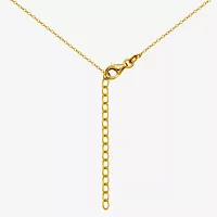 Tiger Womens Genuine Green Jade 18K Gold Over Silver Pendant Necklace