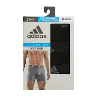 adidas Stretch Cotton Mens 3 Pack Boxer Briefs