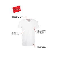 Hanes Fresh Iq Comfort Soft Mens 4 Pack Short Sleeve V Neck T-Shirt