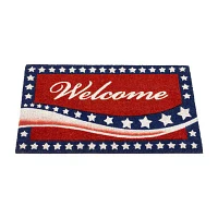 Northlight Red Americana Coir Outdoor Indoor Rectangular Doormats