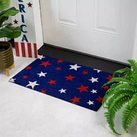 Northlight Blue Americana Coir Outdoor Star Indoor Rectangular Doormats