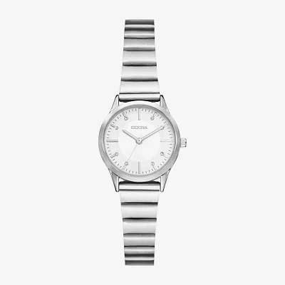 Geneva Womens Crystal Accent Silver Tone Stainless Steel Bracelet Watch Fmdjm302