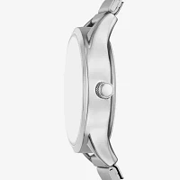 Geneva Womens Crystal Accent Silver Tone Stainless Steel Bracelet Watch Fmdjm302