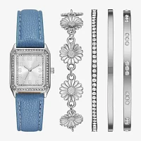 Womens Crystal Accent Blue 5-pc. Watch Boxed Set Fmdjset722