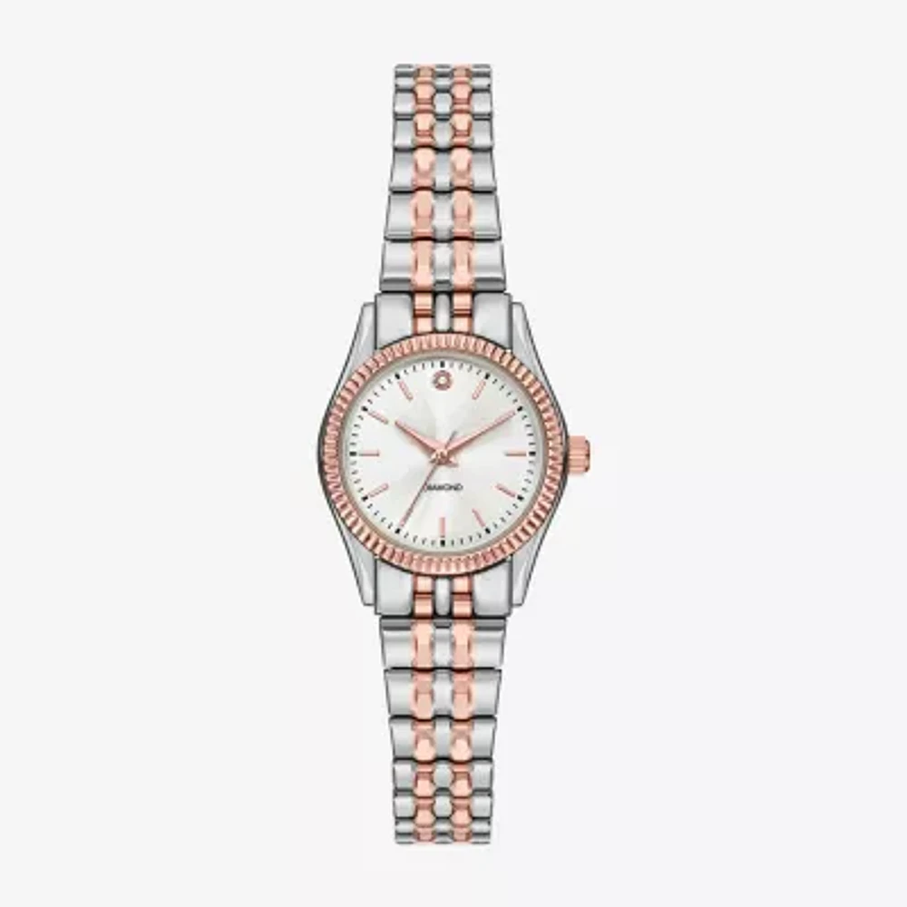 Womens Diamond Accent Silver Tone Stainless Steel Expansion Watch Fmdjo319
