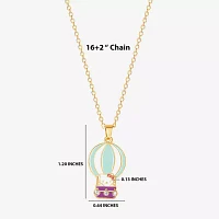 Hot Air Balloon Crystal 18K Gold Over Brass 16 Inch Cable Hello Kitty Pendant Necklace