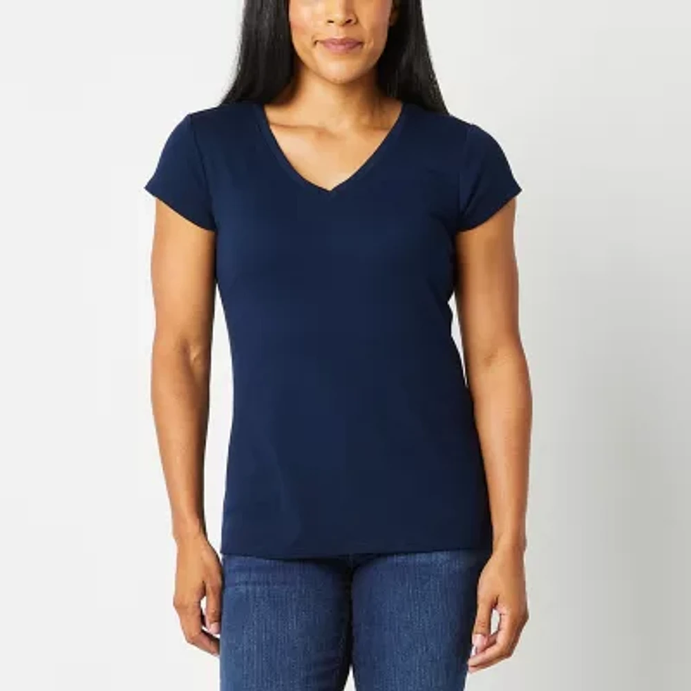 Liz Claiborne Womens Tall V Neck Short Sleeve T-Shirt