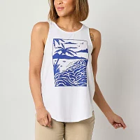 St. John's Bay Womens Tall Scoop Neck Sleeveless Tank Top
