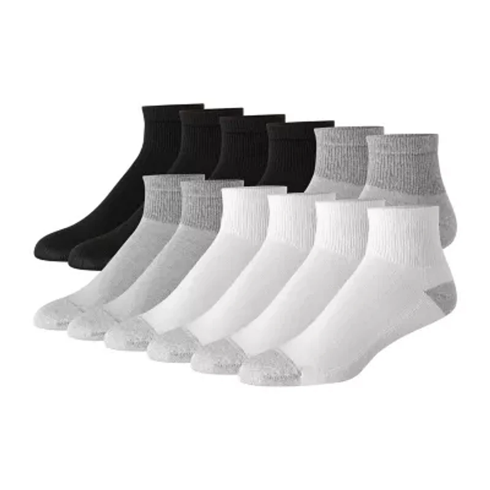 Hanes Ultimate 12 Pair Quarter Ankle Socks Mens