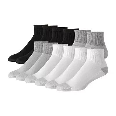 Hanes Ultimate 12 Pair Quarter Ankle Socks Mens