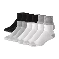 Hanes Ultimate 12 Pair Quarter Ankle Socks Mens