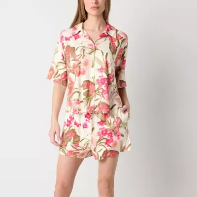 Ambrielle Womens Short Sleeve 2-pc. Shorts Pajama Set