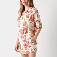 Ambrielle Womens Short Sleeve 2-pc. Shorts Pajama Set