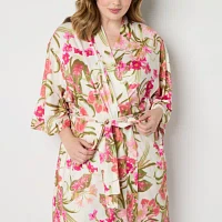 Ambrielle Womens Plus Long Sleeve Length Robe