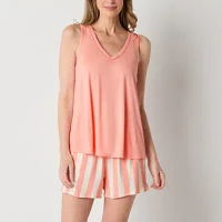 Liz Claiborne Womens V-Neck Sleeveless 2-pc. Pajama Sets