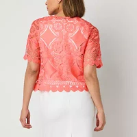 Rabbit Design Womens Round Neck Short Sleeve Shrug