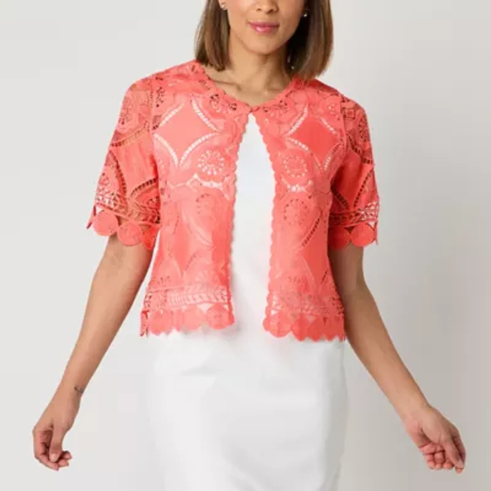 Rabbit Design Womens Round Neck Short Sleeve Shrug