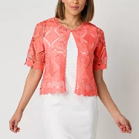 Rabbit Design Womens Round Neck Short Sleeve Shrug