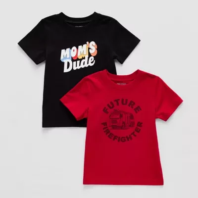 Okie Dokie Toddler & Little Boys 2-pc. Crew Neck Short Sleeve Graphic T-Shirt