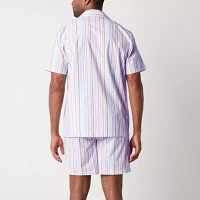 Stafford Mens Short Sleeve 2-pc. Shorts Pajama Set