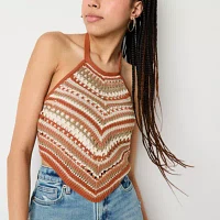 Arizona Womens Juniors Halter Neck Sleeveless Tank Top