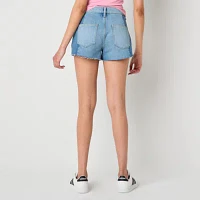 Arizona Womens High Rise Denim Short-Juniors