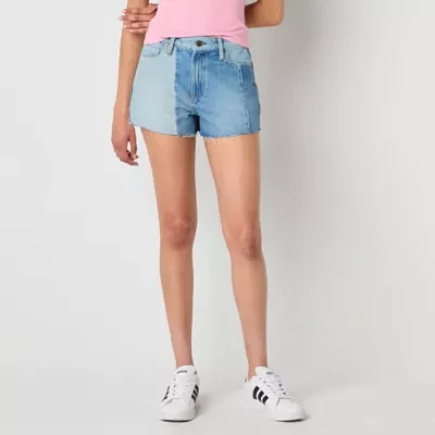 Arizona Womens High Rise Denim Short-Juniors