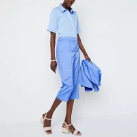 Liz Claiborne Womens Mid Rise Straight Fit Cropped Pant