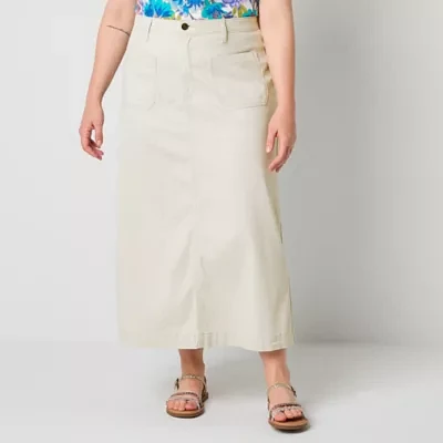 St. John's Bay Womens Mid Rise Maxi Skirt - Plus
