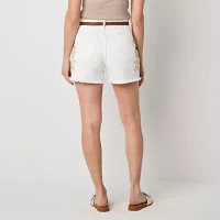 a.n.a Womens Highest Rise Embroidered Denim Short