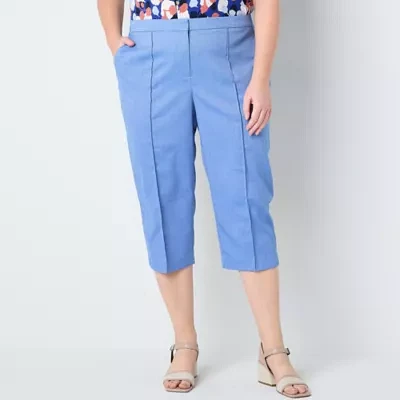 Liz Claiborne Plus Womens Mid Rise Straight Fit Cropped Pant