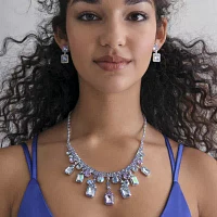Bijoux Bar Silver Tone Blue Silver Tone Statement Necklace
