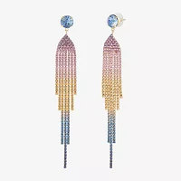JS Jessica Simpson Gold Tone Womens Multi Color Glass Drop Earrings