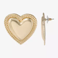 JS Jessica Simpson Gold Tone Heart Drop Earrings