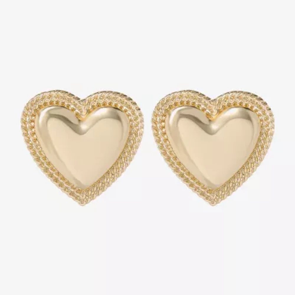 JS Jessica Simpson Gold Tone Heart Drop Earrings