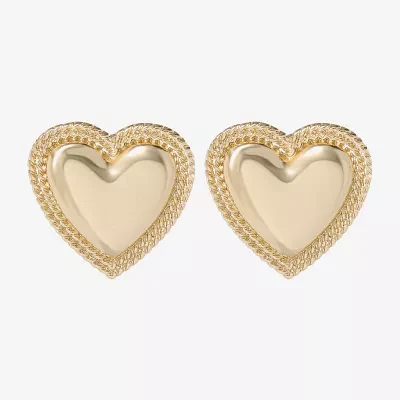JS Jessica Simpson Gold Tone Heart Drop Earrings
