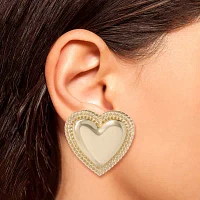 JS Jessica Simpson Gold Tone Heart Drop Earrings