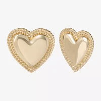 JS Jessica Simpson Gold Tone Heart Drop Earrings