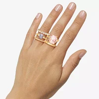 JS Jessica Simpson Gold Tone 5-pc. Glass Ring Sets